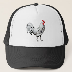 La plata Spangled el gorra del gallo de Hamburgo