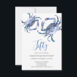 La playa 50 invitaciones de cumpleaños El cangrejo<br><div class="desc">La invitación a la playa 50th Birthday de Tell A Belle enmarca los detalles de tu evento con una carpa de cangrejos de color azul. Un color que coincida adorna la parte posterior de la invitación. Una moda de playa y una opción moderna para tu fiesta de cumpleaños o cangrejo....</div>