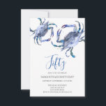 La playa 50 invitaciones de cumpleaños El cangrejo<br><div class="desc">La invitación a la playa 50th Birthday de Tell A Belle enmarca los detalles de tu evento con una carpa de cangrejos de color azul. Un color que coincida adorna la parte posterior de la invitación. Una moda de playa y una opción moderna para tu fiesta de cumpleaños o cangrejo....</div>