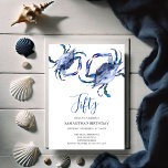 La playa 50 invitaciones de cumpleaños El cangrejo<br><div class="desc">La invitación a la playa 50th Birthday de Tell A Belle enmarca los detalles de tu evento con una carpa de cangrejos de color azul. Un color que coincida adorna la parte posterior de la invitación. Una moda de playa y una opción moderna para tu fiesta de cumpleaños o cangrejo....</div>