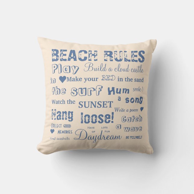 La playa alterna gobierna la almohada reversible (Anverso)