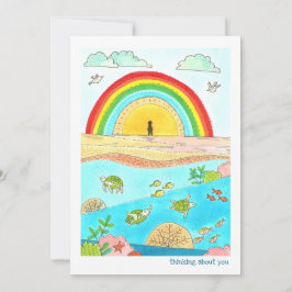 La playa de arcoiris de una tortuga marina piensa 