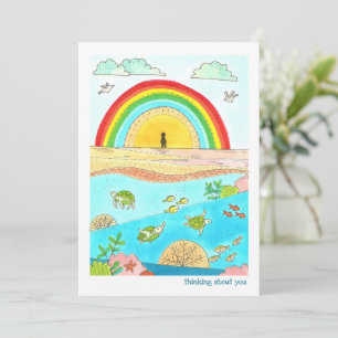 La playa de arcoiris de una tortuga marina piensa