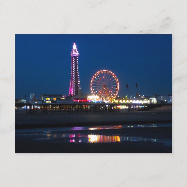 La playa de Blackpool se ilumina con la tarjeta po (Anverso)
