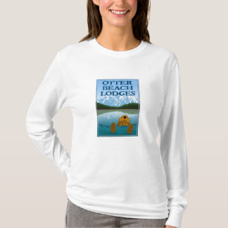 La playa de la nutria aloja la camiseta de las