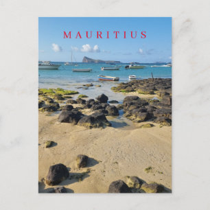 La playa de Mauricio y las cartas postales con vis