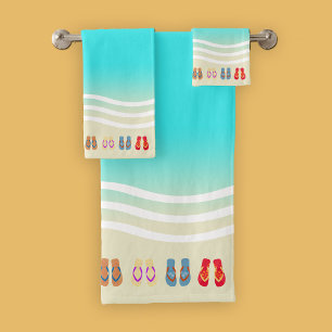 La playa del verano agita flips-flopes