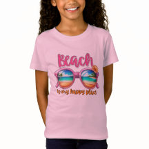 La playa es mi lugar feliz, camiseta de playa