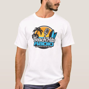 La playa golpea la radio - camiseta con logotipo