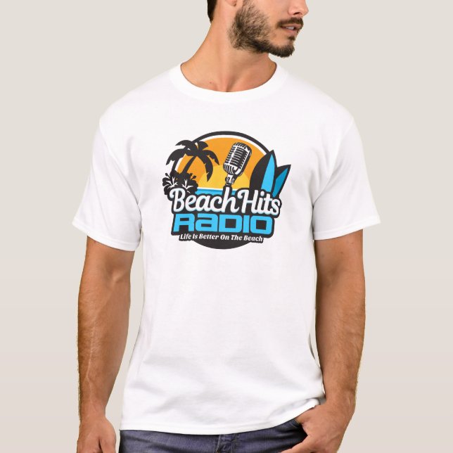 La playa golpea la radio - camiseta con logotipo (Anverso)