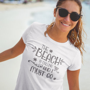 La Playa Llama Cita Divertida Typografía Camiseta