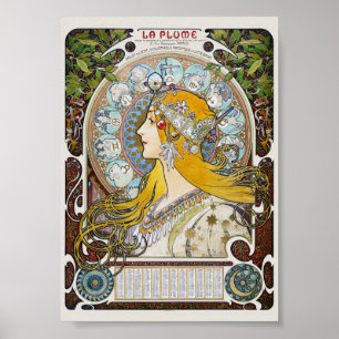 La Pluma Francia Arte Antiguo Nouveau 1896