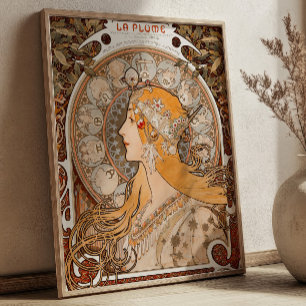 La Pluma por Alfonse Mucha Arte Antiguo Modernista