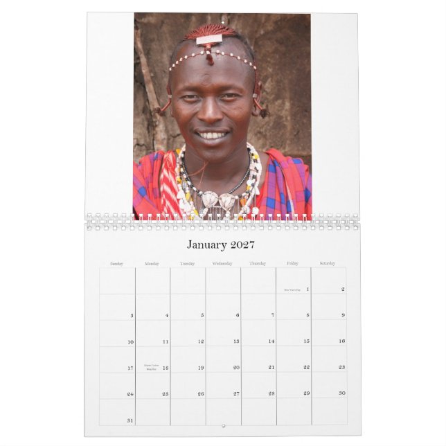La población del Masai de Kenia, calendario 2008 (Jan 2027)