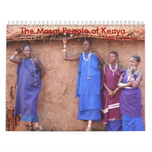 La población del Masai de Kenia, calendario 2008