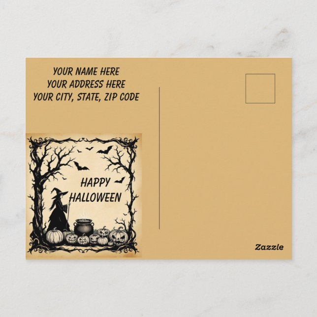 La poción de la bruja de Halloween, la invitación  (Reverso)