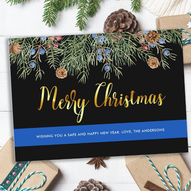 La policía Feliz Navidad Delgada Línea Azul (Subido por el creador)
