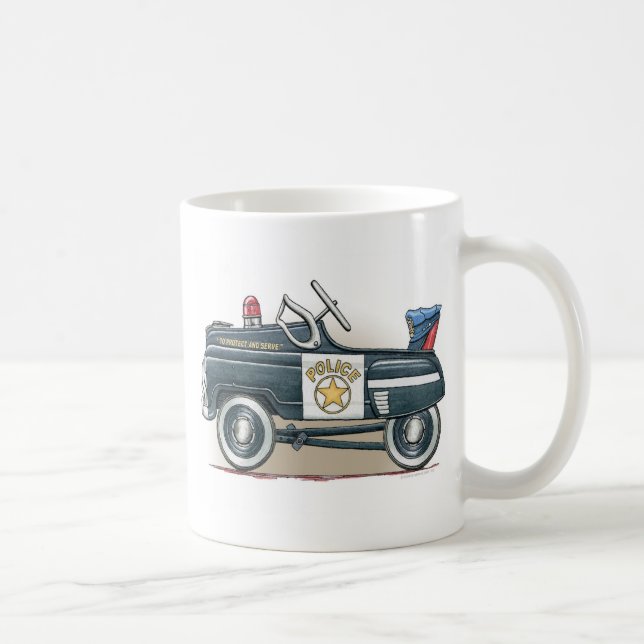 La policía Pedal taza del coche del poli del coche (Derecha)