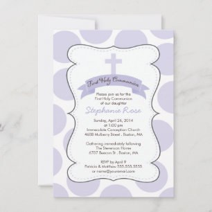 La polka púrpura cruza la invitación de la comunid