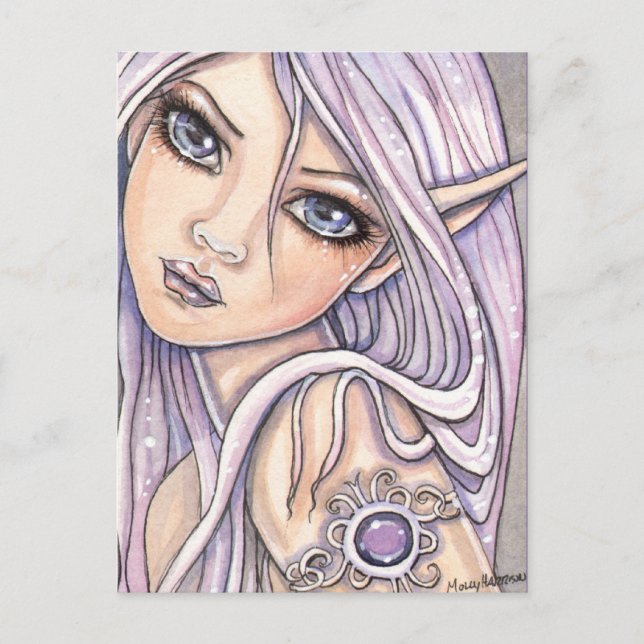La postal Amy Amethyst Fairy de Molly Harrison (Anverso)