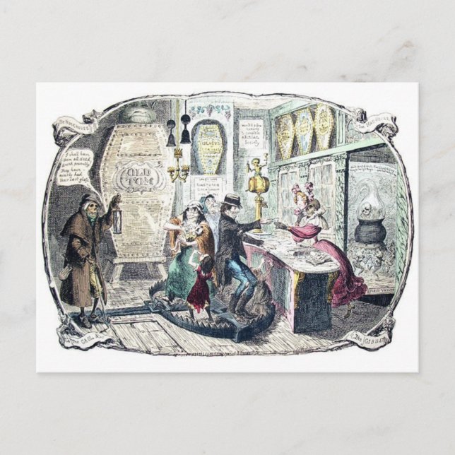 La postal antigua de Gin Shop (Anverso)