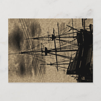 La postal antigua de la nave Mayflower