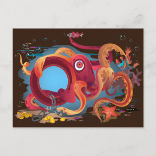 La postal con imagen del pulpo