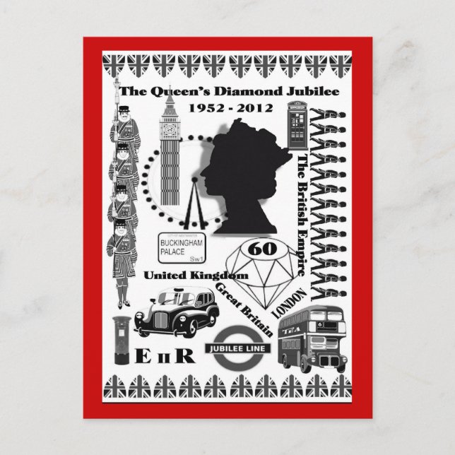 La postal conmemorativa del Jubileo del Diamante d (Anverso)