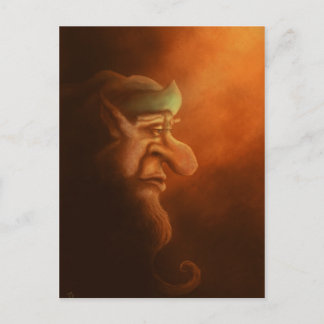 la postal de arte de fantasía del gnomo solitario
