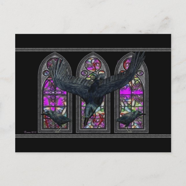 La postal de arte digital gótico de Ravens (Anverso)