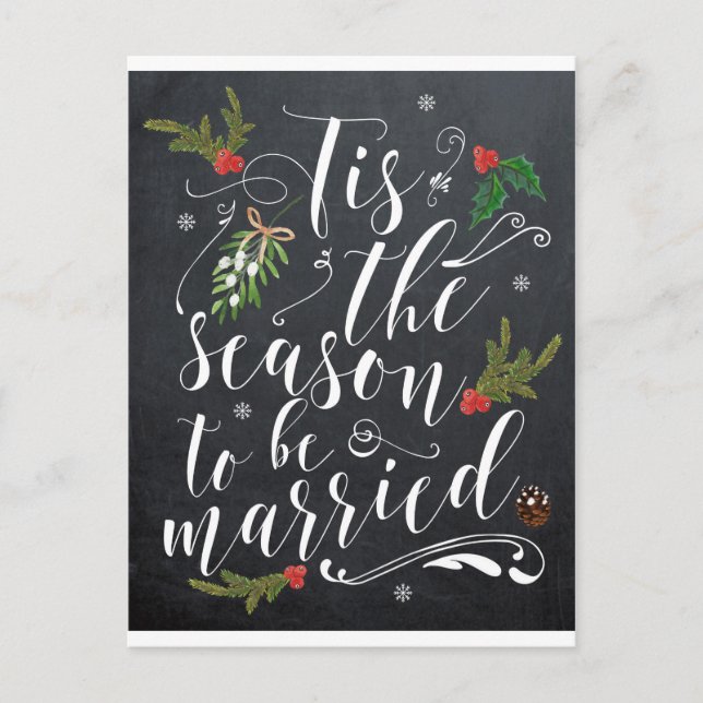 la postal de boda de pizarra es la temporada (Anverso)