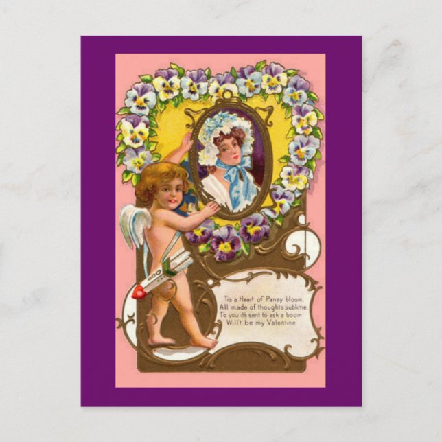 La postal de Cupido Vintage Valentine (Anverso)