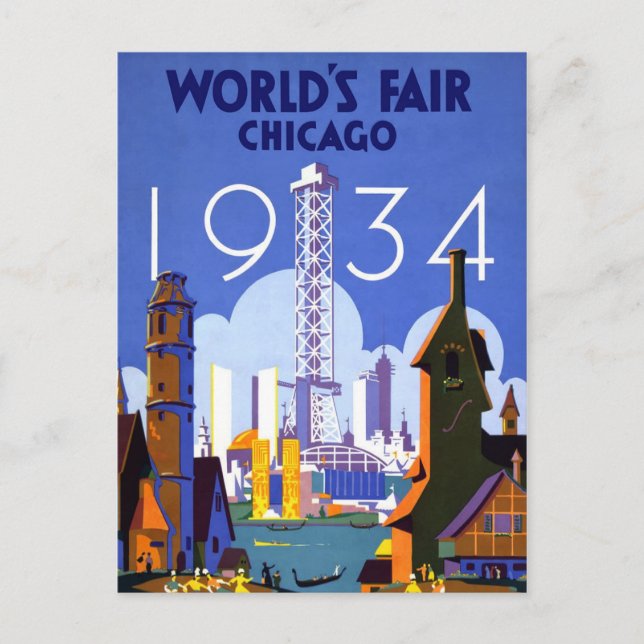La postal de época de la Feria Mundial de Chicago (Anverso)