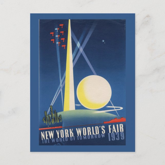 La postal de época del mundo de 1939 en Nueva York (Anverso)