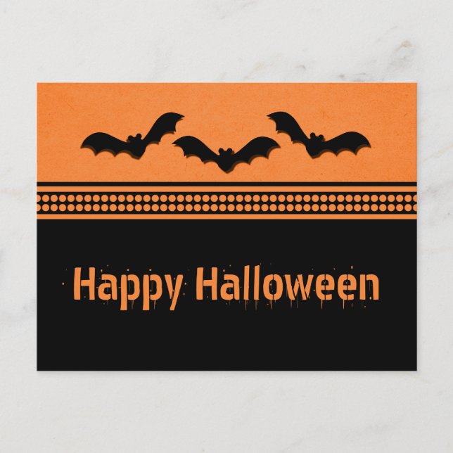 La postal de Halloween de Gone Batty, Naranja (Anverso)