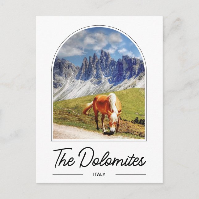 La postal de Italia de los Dolomitas (Anverso)