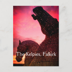 La postal de Kelpies, esculturas de cabeza de caba