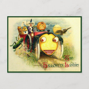 La postal de la época de la linterna de Halloween