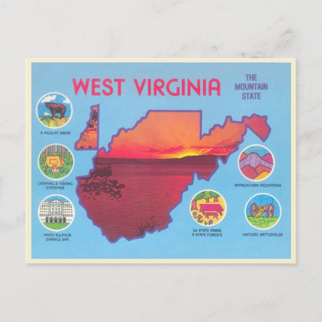 La postal de la época de la montaña en Virginia Oc (Anverso)
