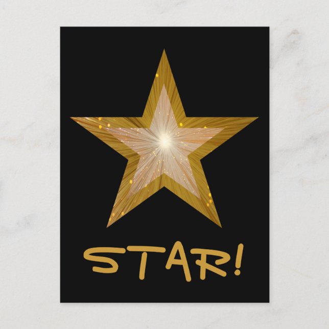La postal de la estrella del oro 'STAR!' (Anverso)