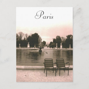 La postal de la fuente del Louvre