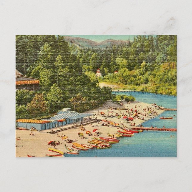 La postal de la playa del río Ruso (Anverso)