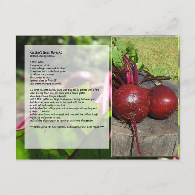 La postal de la receta de Beet Borscht de Kerstin (Anverso)