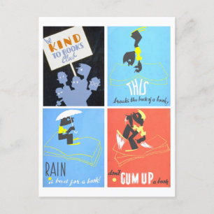 La postal de la serie Poster "Be Kind to Books Clu