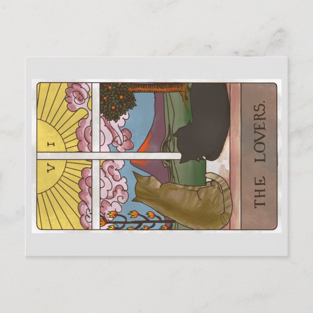 La postal de la tarjeta Tarot para gatos de los am (Anverso)