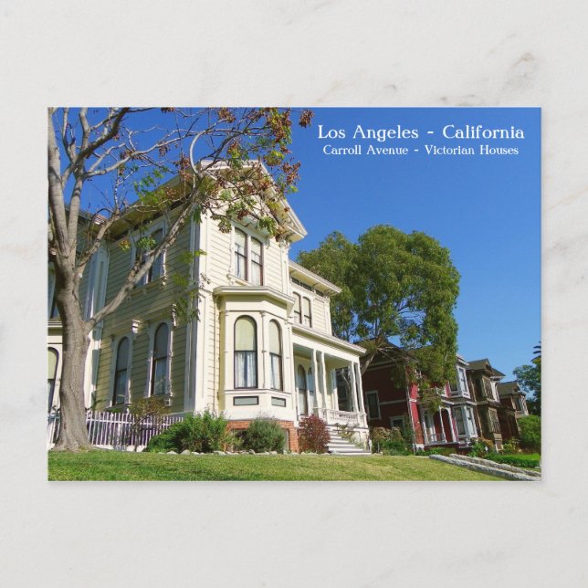 ¡La postal de las casas victorianas de Los Ángeles (Anverso)