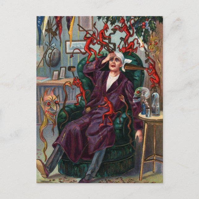 La postal de los Demonios de Año Nuevo (Anverso)