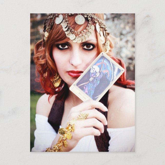 La postal de poesía amorosa de la muerte (Anverso)