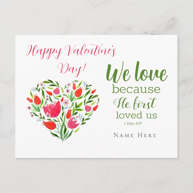 La postal de San Valentín floral (Anverso)