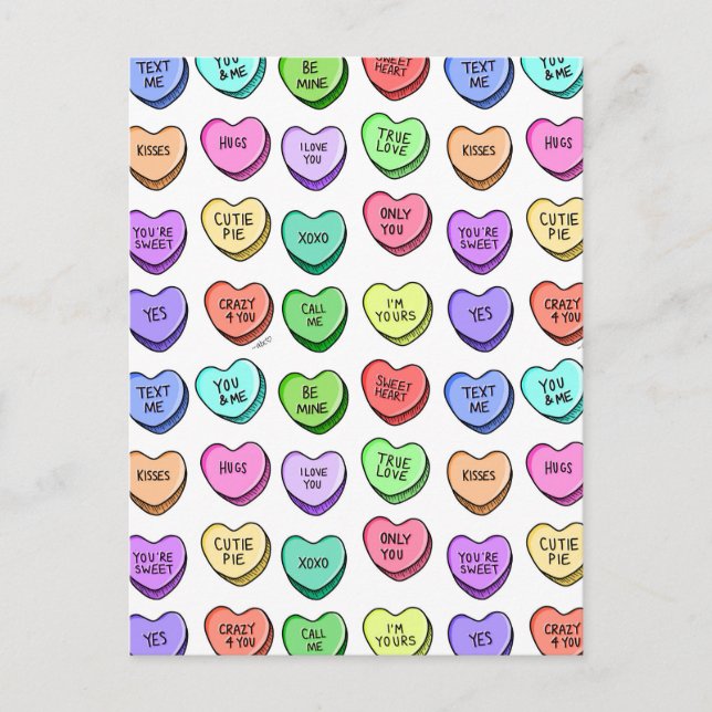 La postal de San Valentín, un corazón dulce (Anverso)